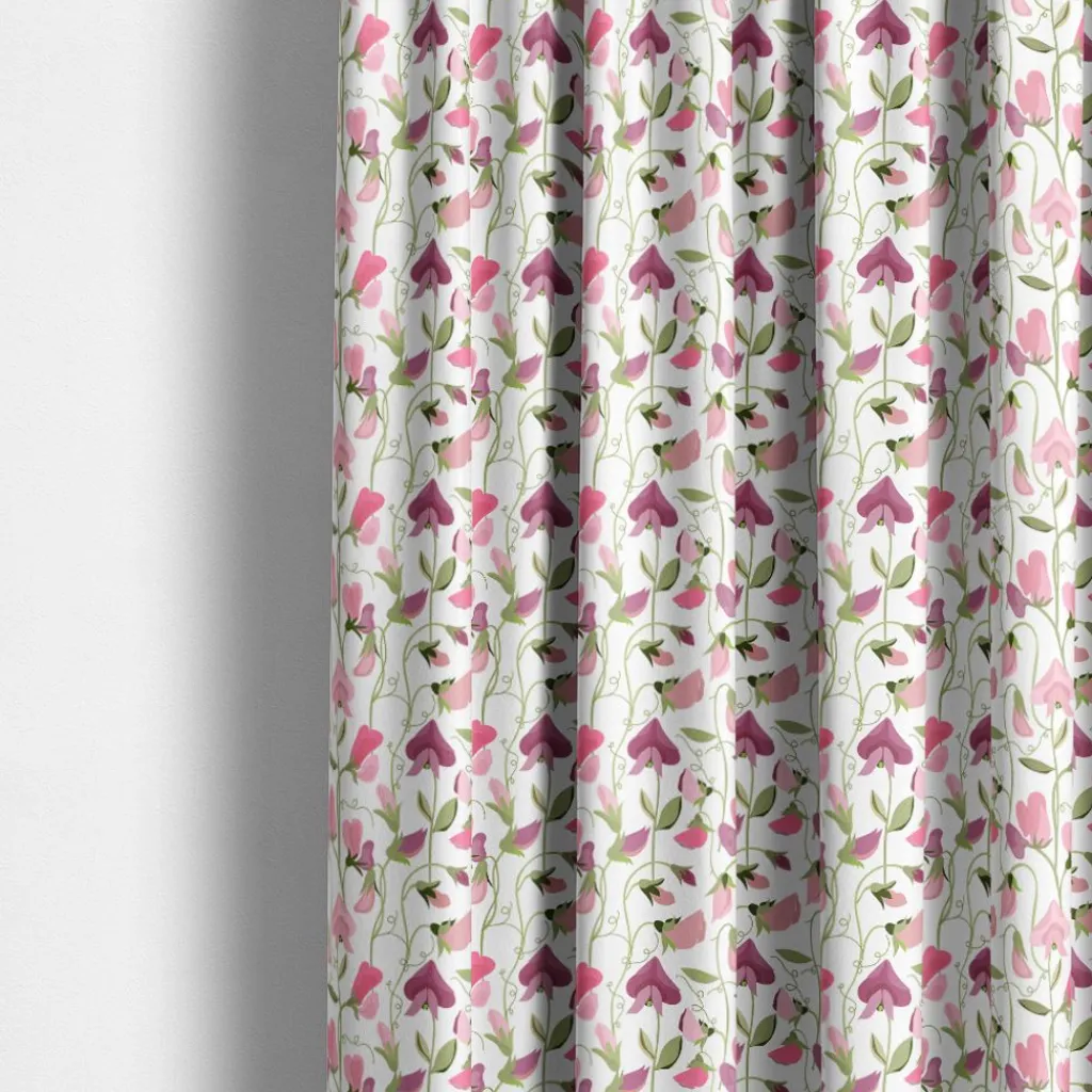 Gardintyger Mönstrade|Arvidssons Textil<Arvidssons textil Luktärt rosa – blommigt tyg med klättrande luktärter