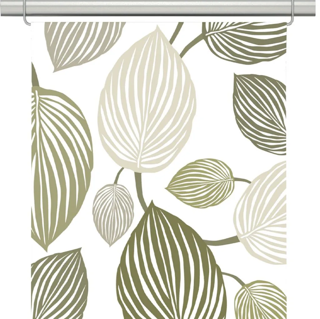 Panelgardiner<Arvidssons textil Lyckans blad olivgrön panelgardiner
