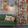 Gardintyger Mönstrade|Arvidssons Textil<Arvidssons textil Lyckeby blommar röd-gul tyg