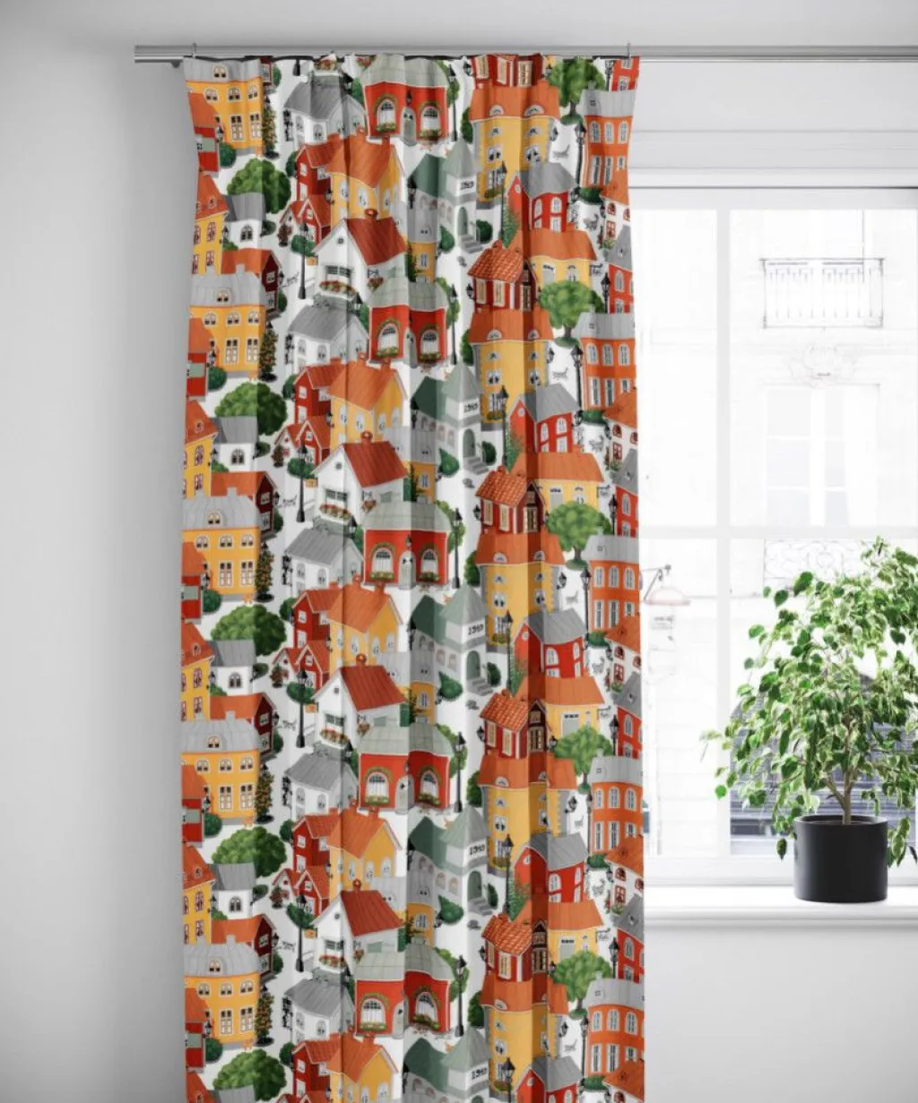 Gardintyger Mönstrade|Arvidssons Textil<Arvidssons textil Lyckeby blommar röd-gul tyg