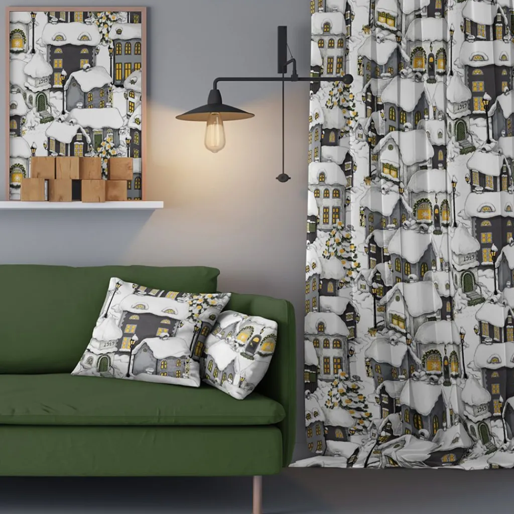 Gardintyger Mönstrade|Arvidssons Textil<Arvidssons textil Lyckeby grå tyg