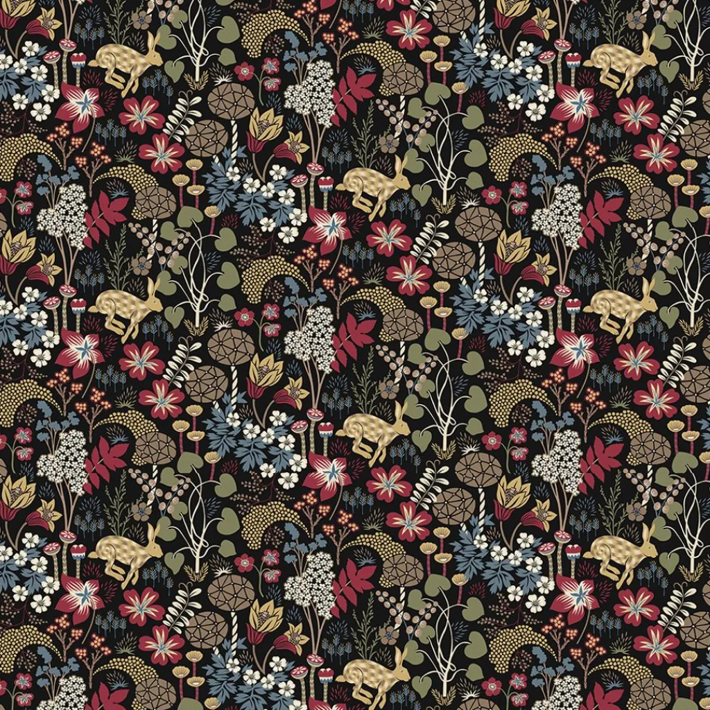 Gardintyger Mönstrade|Arvidssons Textil<Arvidssons textil Lyckeflykt röd-brun tyg