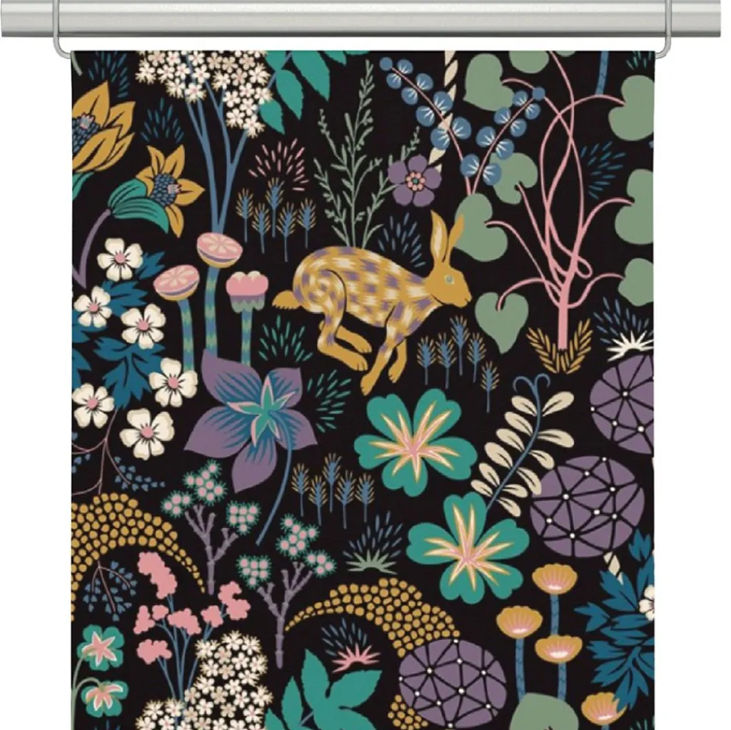 Panelgardiner<Arvidssons textil Lyckeflykt svart panelgardiner