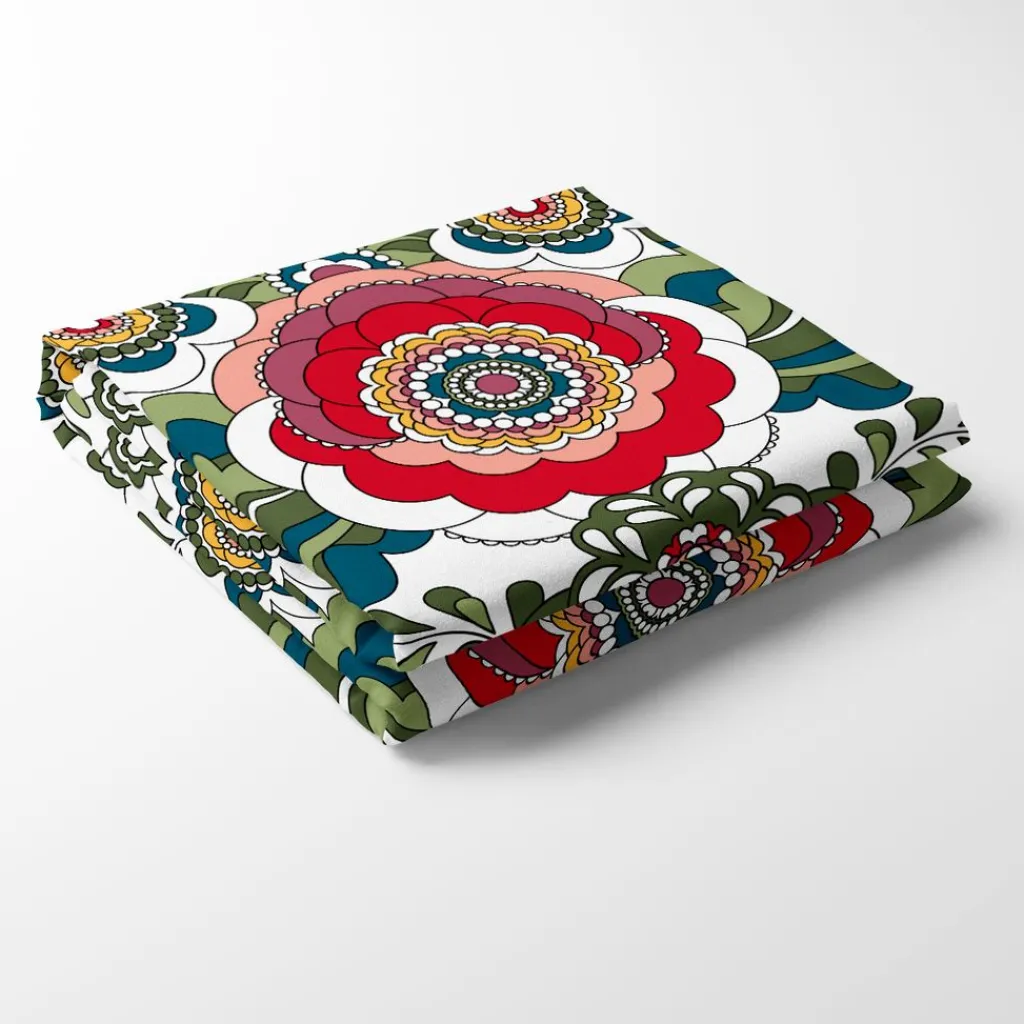 Bordsduk<Nordisk Textil Maxi kurbits rosa-grön bordsduk
