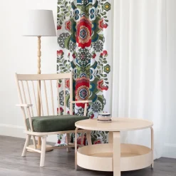 Gardintyger Mönstrade<Nordisk Textil Maxi kurbits rosa-grön tyg