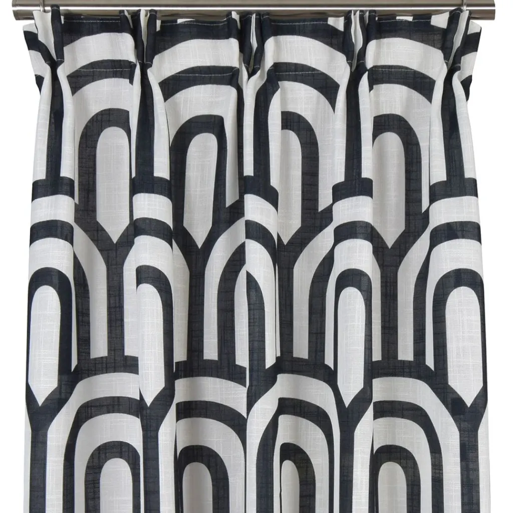 Gardiner Mönstrade<Nordisk Textil Metro gardiner – Grafisk svartvit gardin med modern design