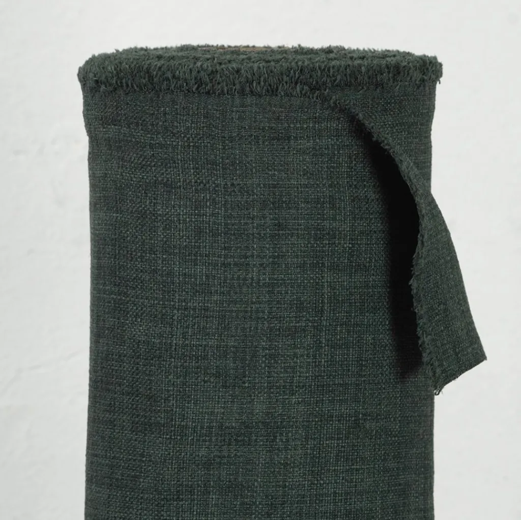 Gardintyger Enfärgade<Nordisk Textil Milo mörkgrön gardintyg - Stilrent med fin struktur