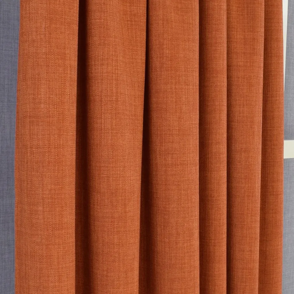 Gardiner Enfärgade< Milo orange gardiner - Tidlös design med fin struktur