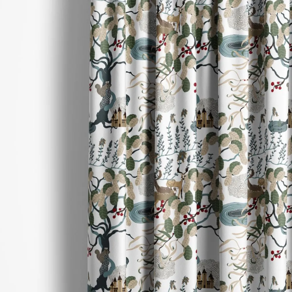 Gardintyger Mönstrade|Arvidssons Textil<Arvidssons textil Mimers källa turkos tyg