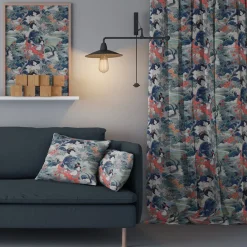 Gardintyger Mönstrade<Nordisk Textil Naoki Emerald tyg med japanskt mönster