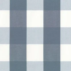 Rutiga Möbeltyger|Rutor & Ränder<Nordisk Textil Newton duvblå-vit storrutigt tyg