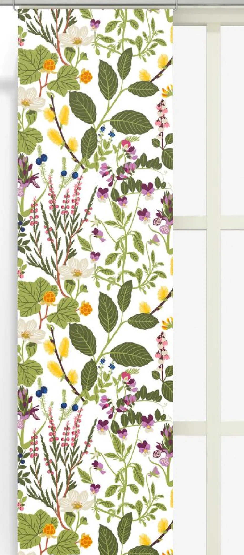 Panelgardiner<Arvidssons textil Ångermanland panelgardiner med botaniskt mönster