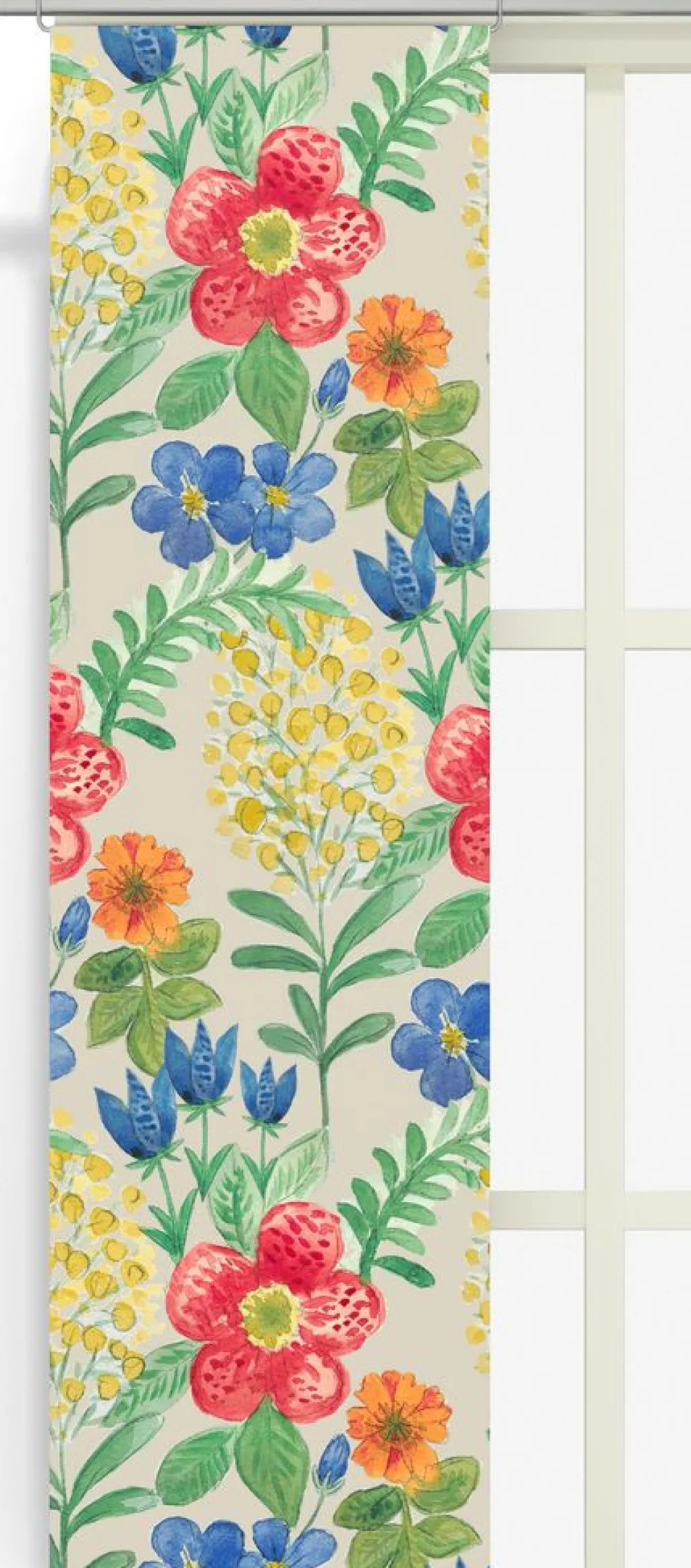 Panelgardiner<Arvidssons textil Ängsdröm beige-multi panelgardiner
