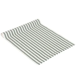 Bordslöpare<Fondaco Nina äpplegrön randig bordslöpare i bomull 35x120cm
