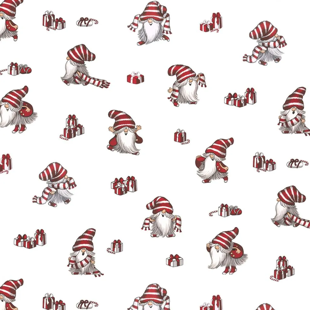 Gardintyger Mönstrade|Arvidssons Textil<Arvidssons textil Nisses luva vit tyg