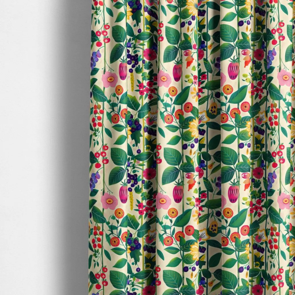 Gardiner Mönstrade<Nordisk Textil Nordisk Flora gardiner