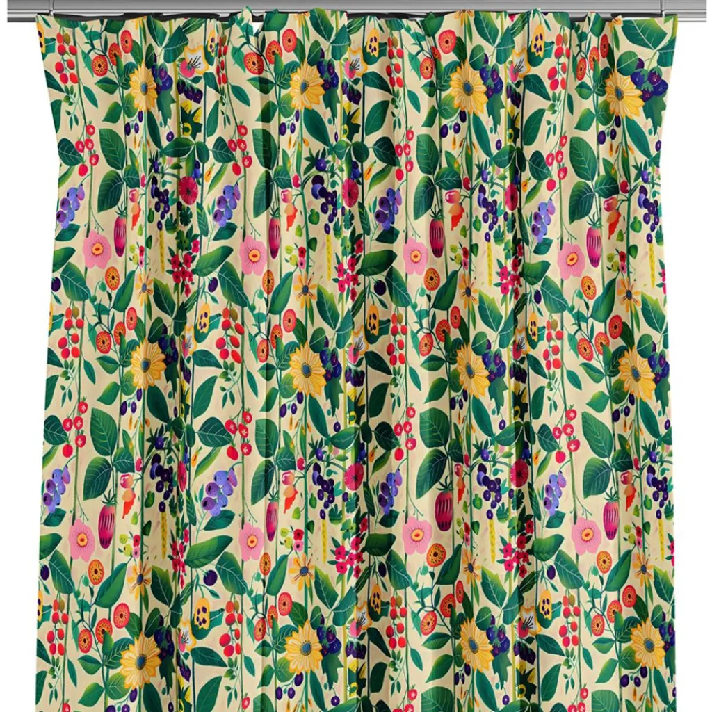 Gardiner Mönstrade<Nordisk Textil Nordisk Flora gardiner