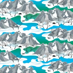 Gardintyger Mönstrade|Arvidssons Textil<Arvidssons textil Norrland turkos tyg