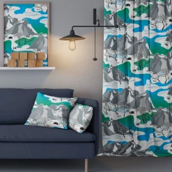 Gardintyger Mönstrade|Arvidssons Textil<Arvidssons textil Norrland turkos tyg