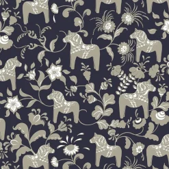 Gardintyger Mönstrade|Arvidssons Textil<Arvidssons textil Nusnäs svart tyg