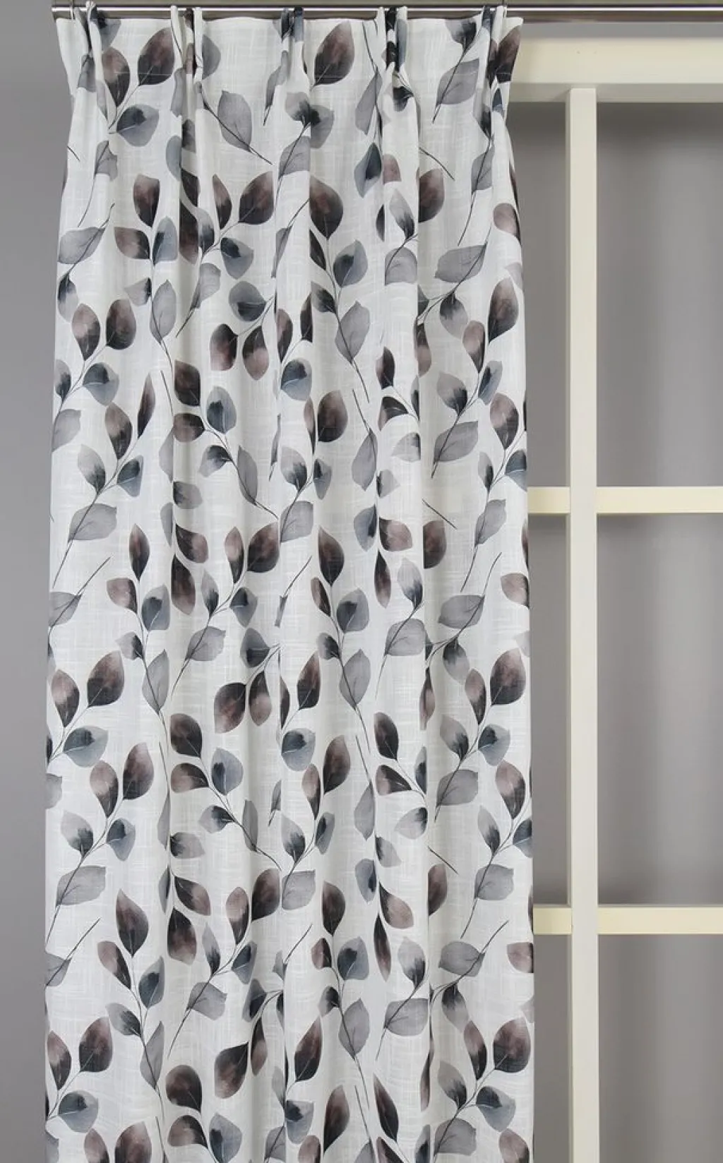 Gardiner Mönstrade<Nordisk Textil Odelia gardin – elegant bladmönstrad gardin i mjuka naturtoner