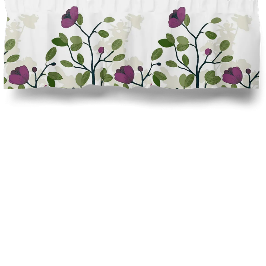 Gardinkappor Mönstrade<Arvidssons textil Ofelia plommon gardinkappa metervara