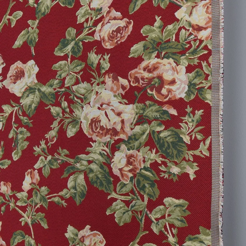 Blommiga Möbeltyger|Mönstrade Möbeltyger<Arvidssons textil Orlenas röd möbeltyg