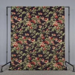 Blommiga Möbeltyger|Mönstrade Möbeltyger<Arvidssons textil Orlenas svart möbeltyg