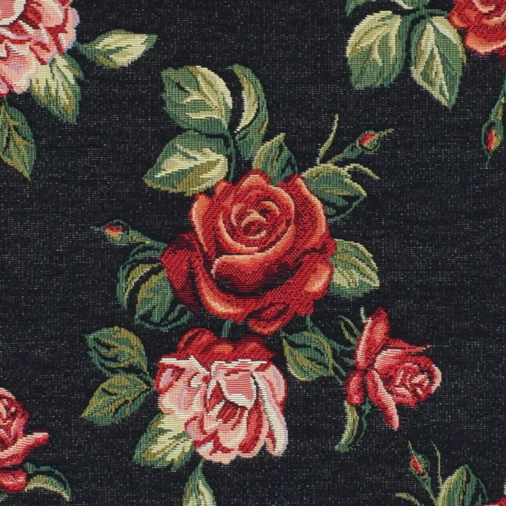 Blommiga Möbeltyger|Mönstrade Möbeltyger<Arvidssons textil Otis svart jacquard