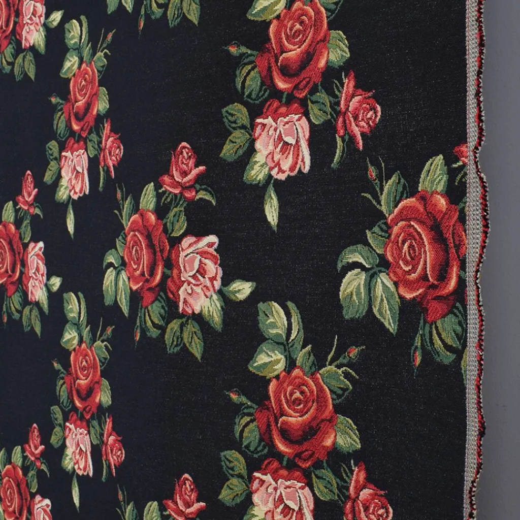 Blommiga Möbeltyger|Mönstrade Möbeltyger<Arvidssons textil Otis svart jacquard