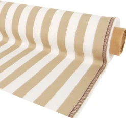 Randiga Möbeltyger|Rutor & Ränder<Nordisk Textil Oxford vit och beige blockrandigt tyg