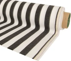 Randiga Möbeltyger|Rutor & Ränder<Nordisk Textil Oxford vit och svart blockrandigt tyg