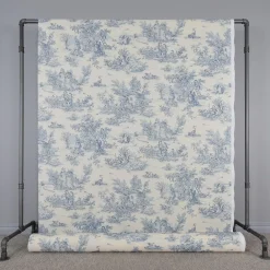 Gardintyger Mönstrade<Nordisk Textil Pastorale tyg med Toile de Jouy mönster