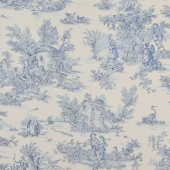 Gardintyger Mönstrade<Nordisk Textil Pastorale tyg med Toile de Jouy mönster