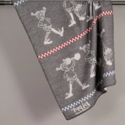 Babyfiltar|Ullplädar<Arvidssons textil Pippi grå barnfilt i merinoull med Pippi Långstrump