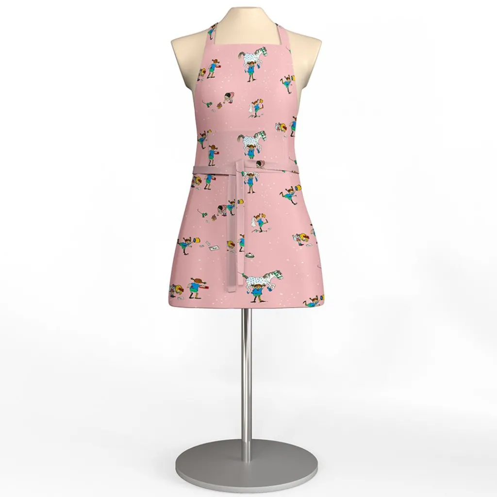 Förkläden<Arvidssons textil Pippi med vänner rosa barnförkläde