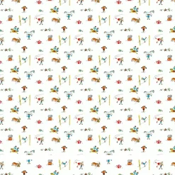 Gardintyger Mönstrade|Barnmönster<Arvidssons textil Pippi på cirkus offwhite tyg