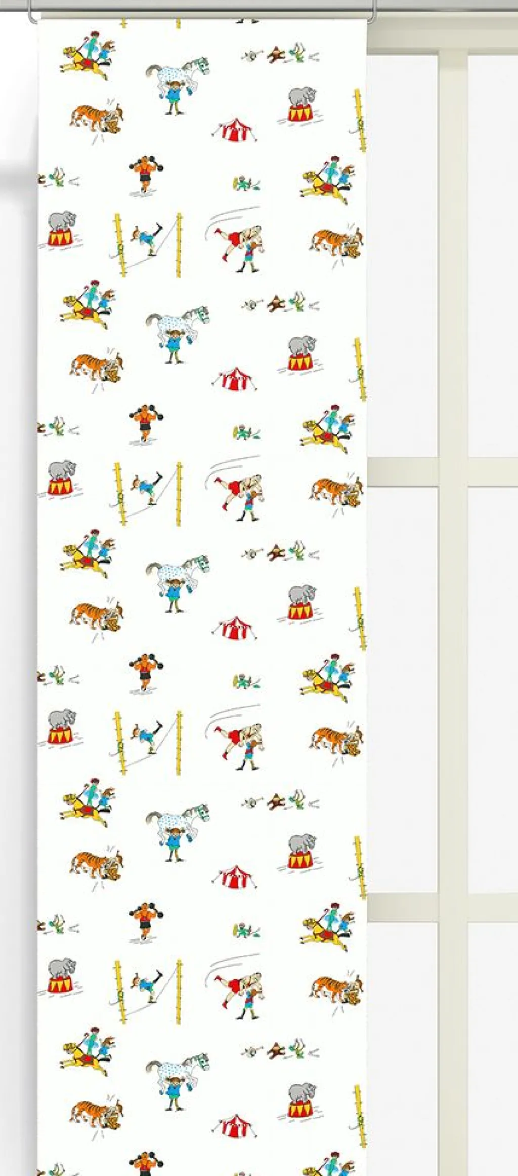 Panelgardiner<Arvidssons textil Pippi på cirkus panelgardiner – Offwhite
