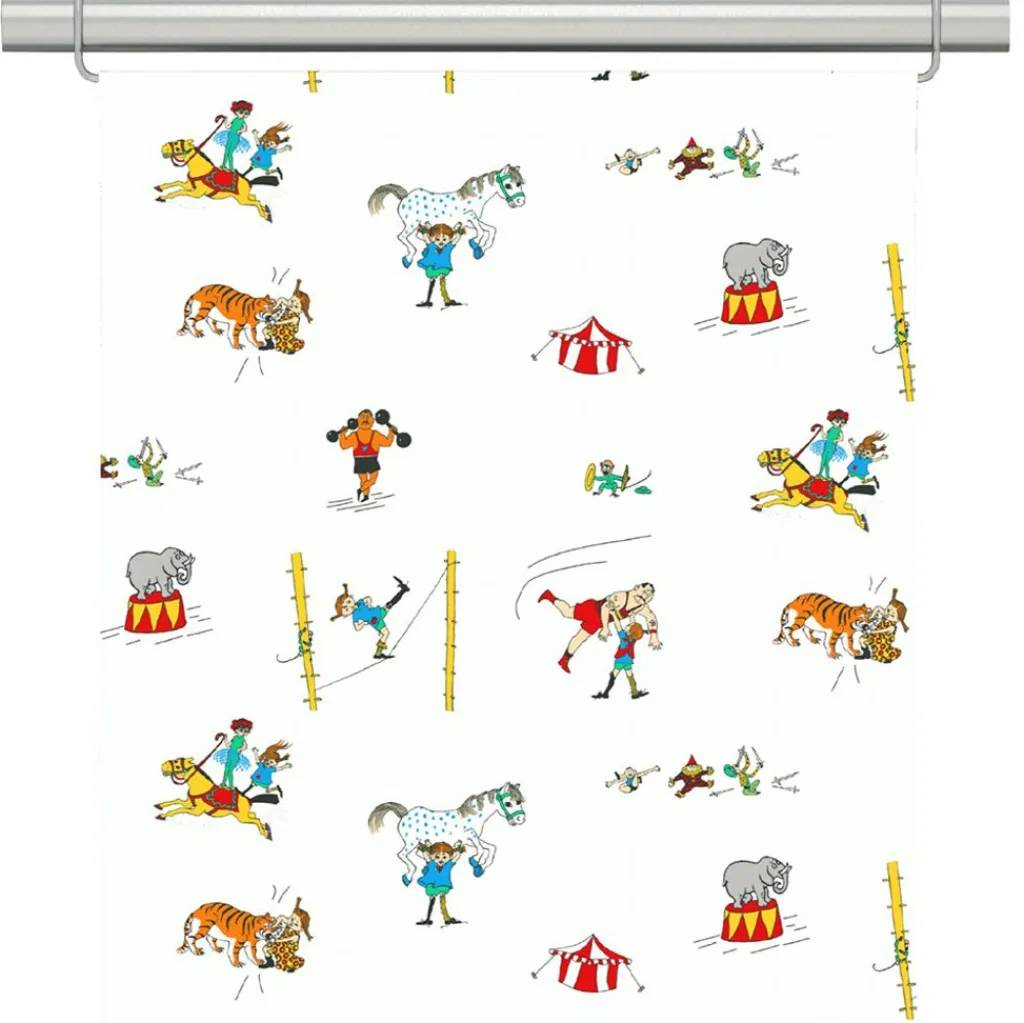 Panelgardiner<Arvidssons textil Pippi på cirkus panelgardiner – Offwhite