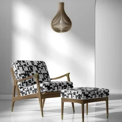Mönstrade Möbeltyger<Nordisk Textil Pop vit-svart gobelängtyg