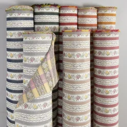 Randiga Möbeltyger|Mönstrade Möbeltyger<Nordisk Textil Portugal grön randigt stiltyg för möbelklädsel