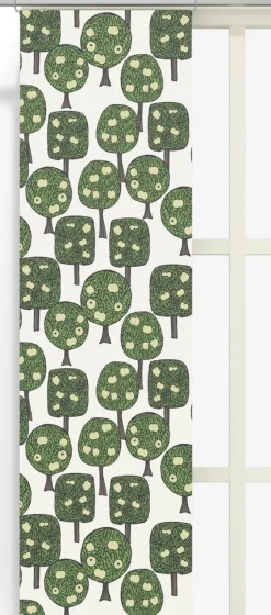 Panelgardiner<Arvidssons textil Äppelskogen ljusgrön panelgardiner