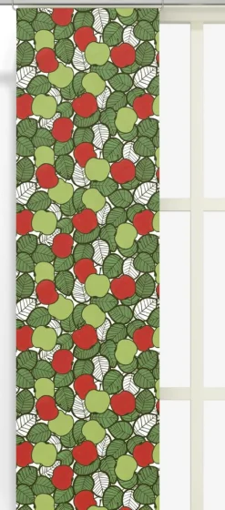 Panelgardiner<Arvidssons textil Päppel röd-grön panelgardiner
