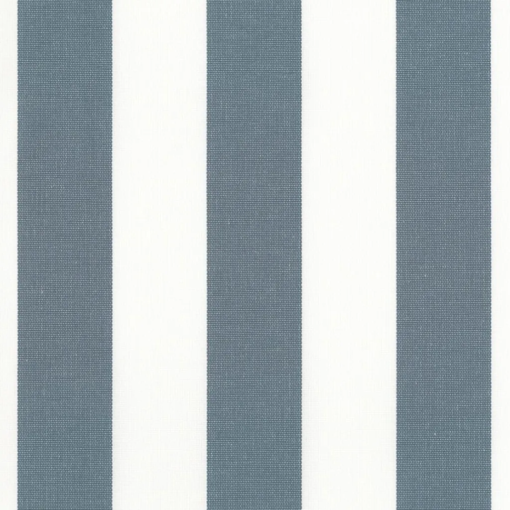 Randiga Möbeltyger|Rutor & Ränder<Nordisk Textil Preston vit och duvblå bredrandigt tyg