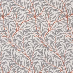 Arts & Crafts Tyger|Gardintyger Mönstrade<Jakobsdals Ramas ljusgrå tyg med kvistar och blad