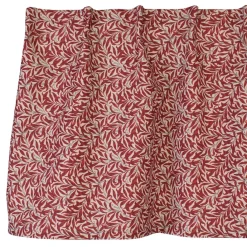 Gardinkappor Mönstrade|Julgardiner<Jakobsdals Ramas röd-beige gardinkappa metervara med kvistar och blad