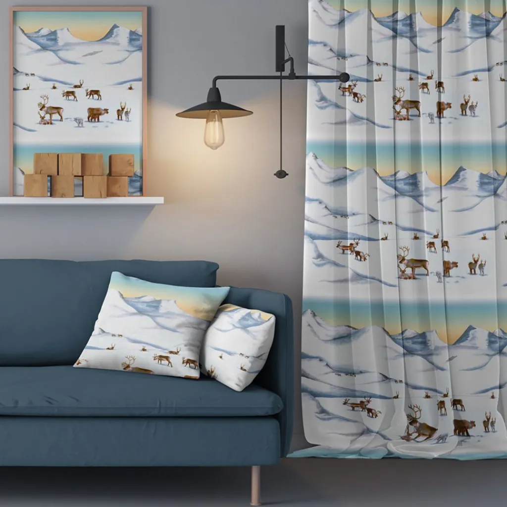 Gardintyger Mönstrade|Arvidssons Textil<Arvidssons textil Renfjället multi tyg