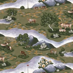 Gardintyger Mönstrade|Arvidssons Textil<Arvidssons textil Renvandring mörkgrön tyg