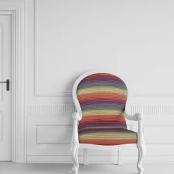 Randiga Möbeltyger|Mönstrade Möbeltyger< Retro stripes randigt multifärgat gobelängtyg