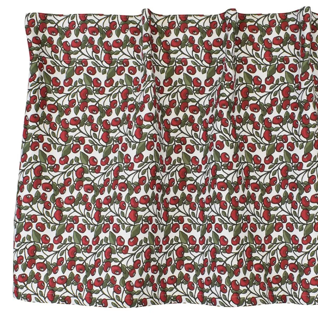 Gardinkappor Mönstrade|Rea Gardiner<Arvidssons textil Ris röd-grön gardinkappa metervara